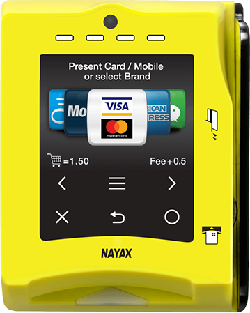 Nayax cashless payment reader on a VendPro machine